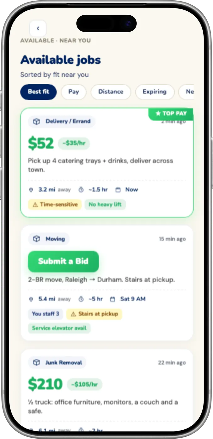 Gopher Go app — available requests