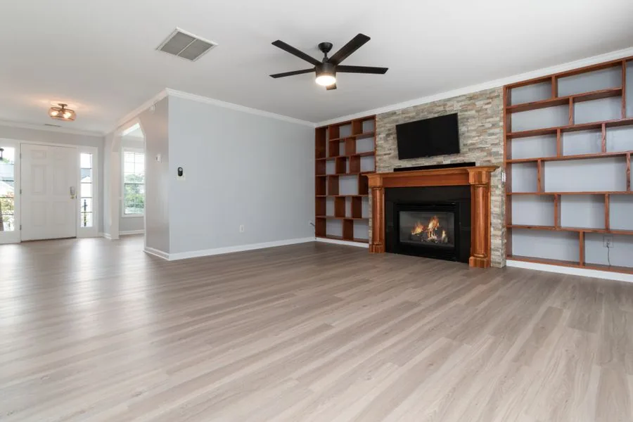 A bright, cleared home interior ready to hand over
