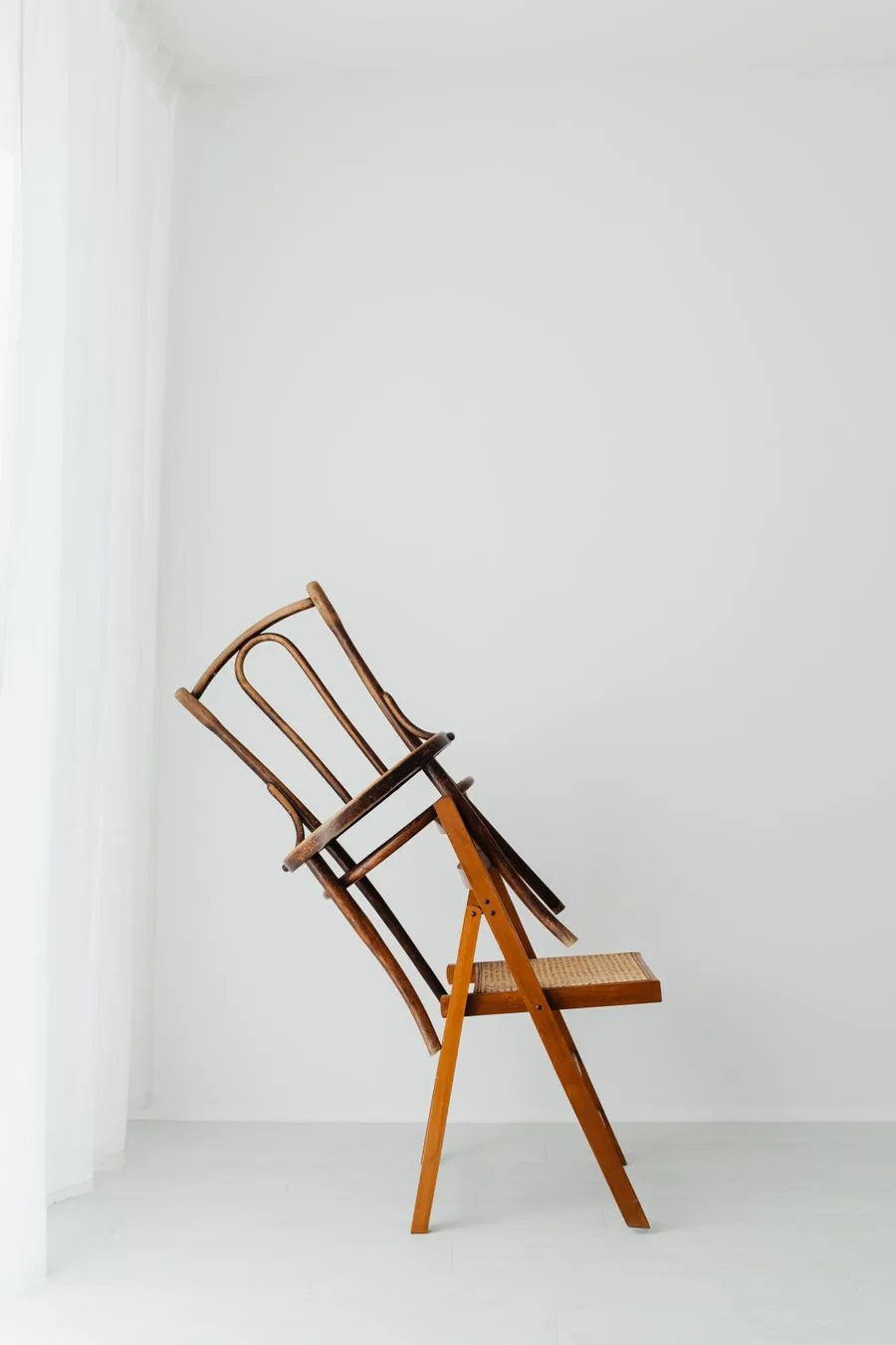 Stacked chairs as an event is broken down and cleared