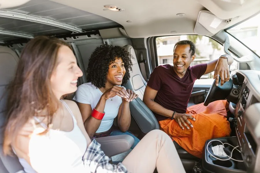 A group of friends enjoying the ride together