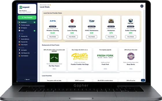 The Gopher Deals board: local service-provider deals, restaurants and neighborhood favorites